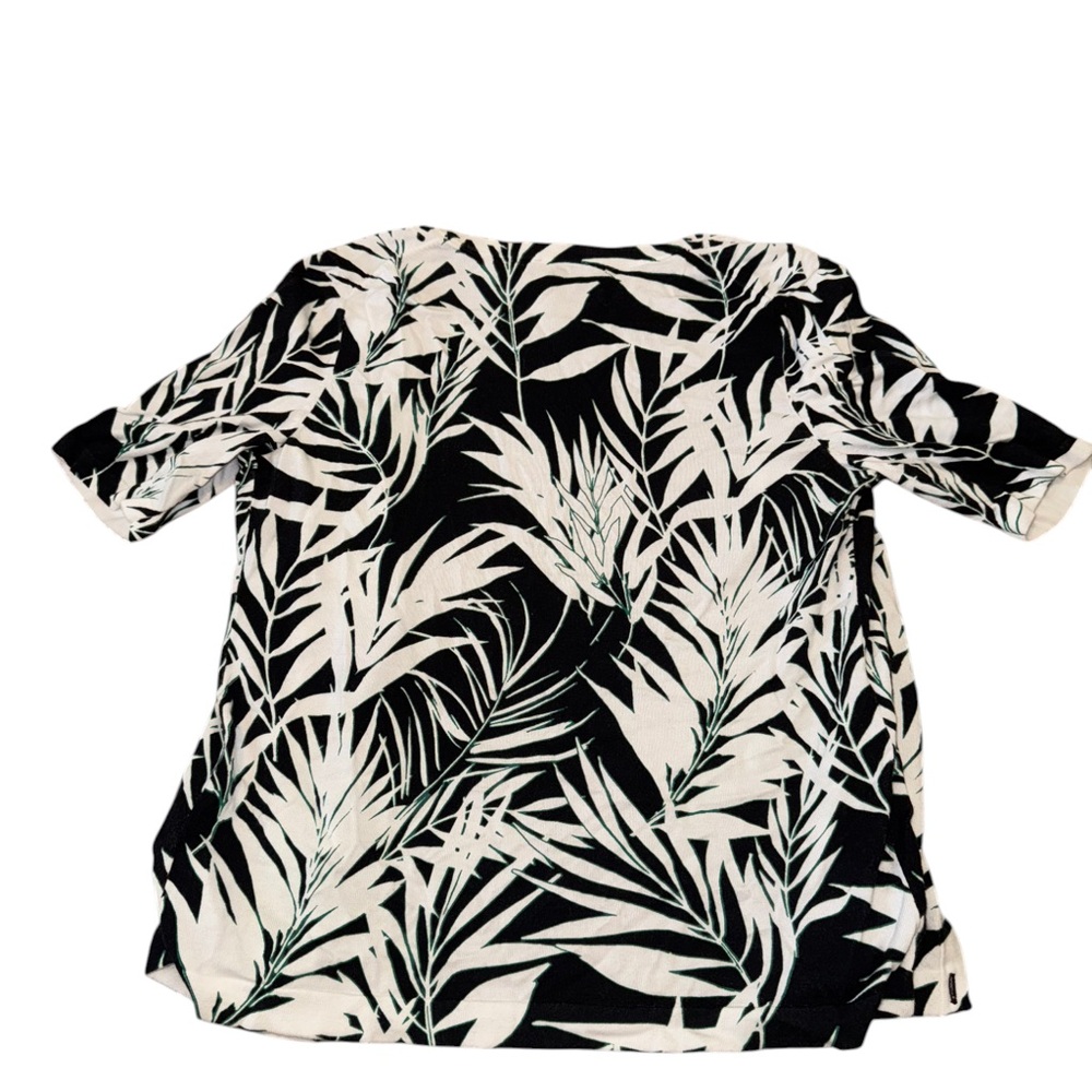 Talbots Monochrome Leaf Pattern Top